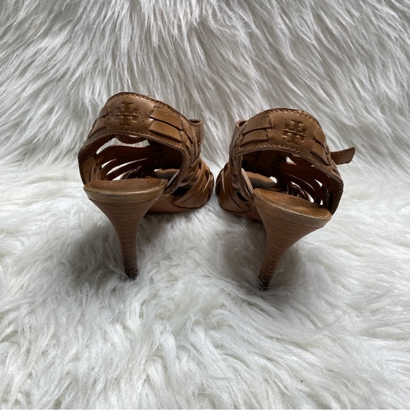Tory Burch Boho Leather Woven Heels Size 7.5 - Picture 8 of 10